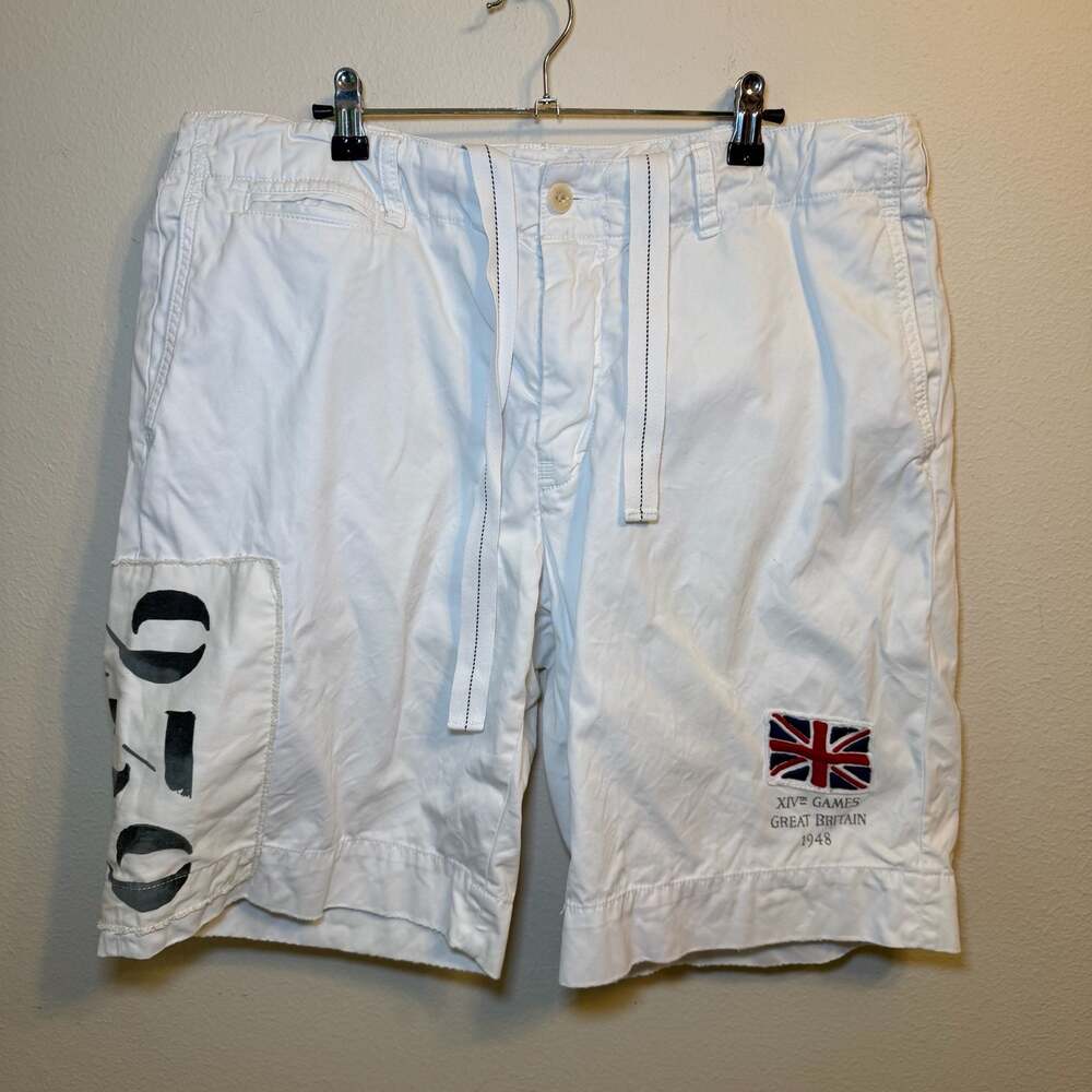 Polo Ralph Lauren XIV Games Great Britain 1948 Commemorative White Shorts
